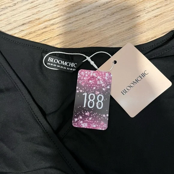 BloomChic Elegant Black Wrap Blouse - Picture 5 of 7